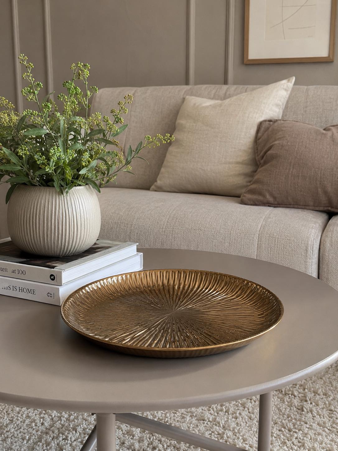 Plateau déco 30 cm - Doré