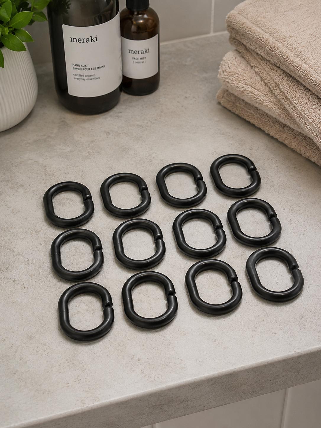 Crochets pour rideau de douche - 12 pcs