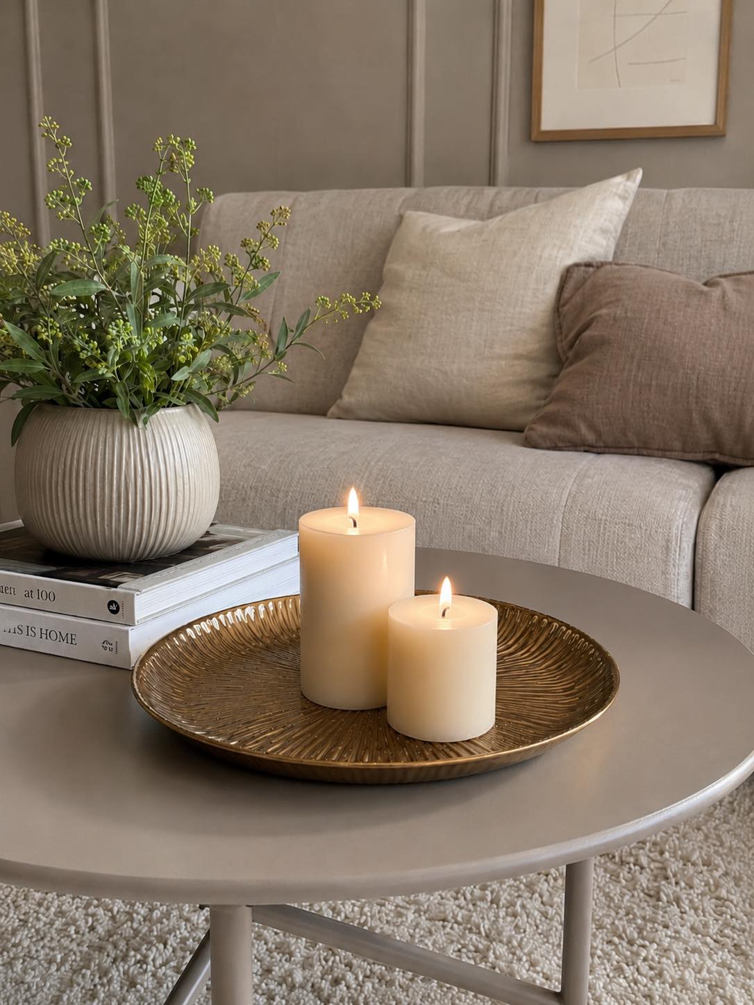 Plateau déco 30 cm - Doré