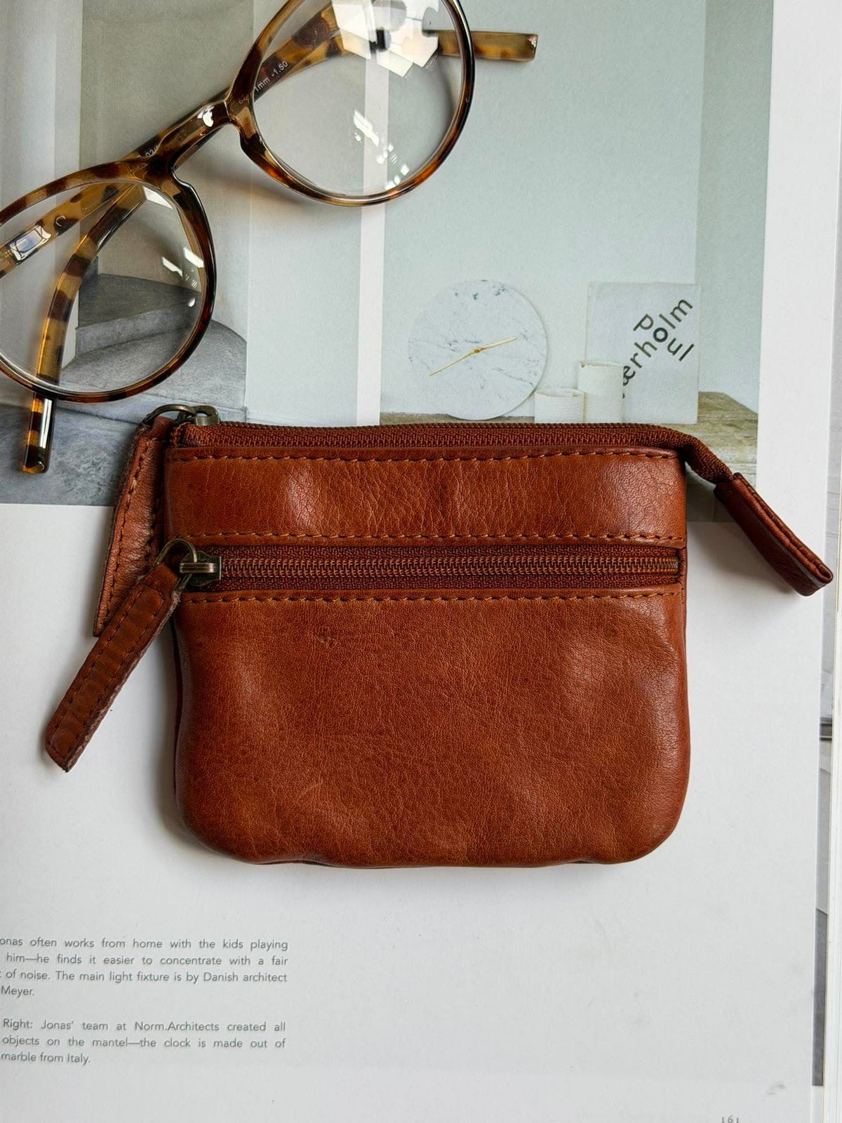 Portefeuille - washed dark cognac