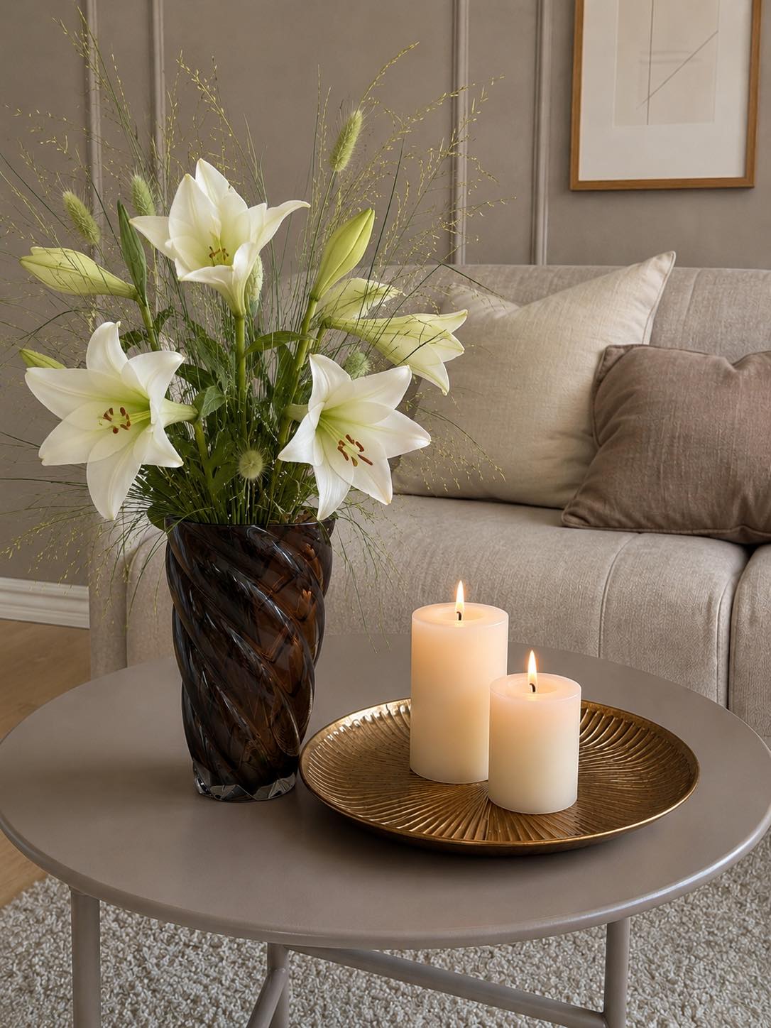 Plateau déco 30 cm - Doré