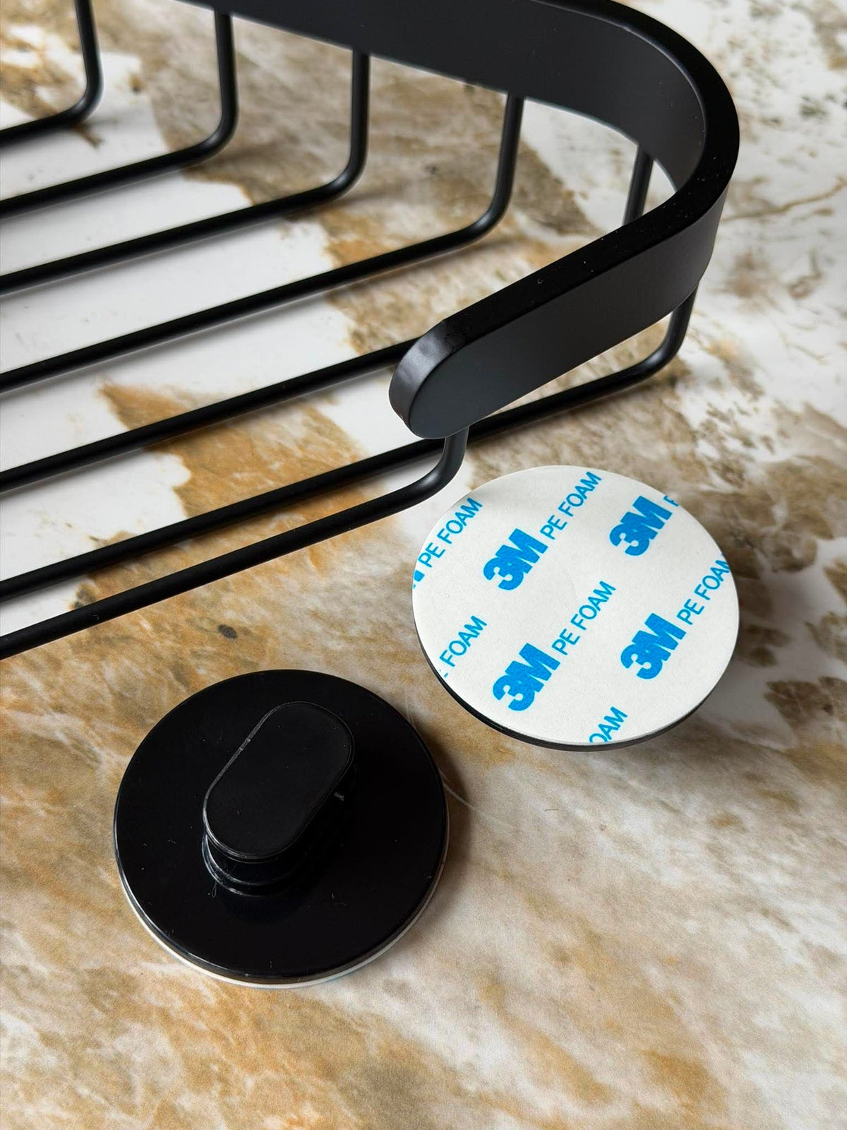 Étagère d’angle pour salle de bain - Aluminium noir