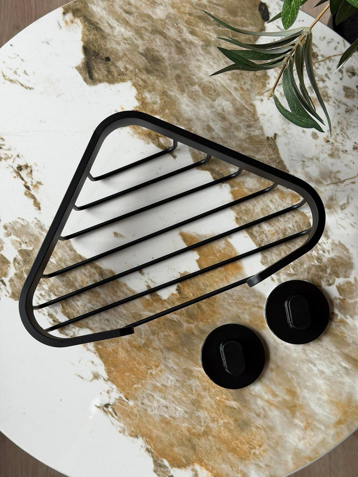 Étagère d’angle pour salle de bain - Aluminium noir