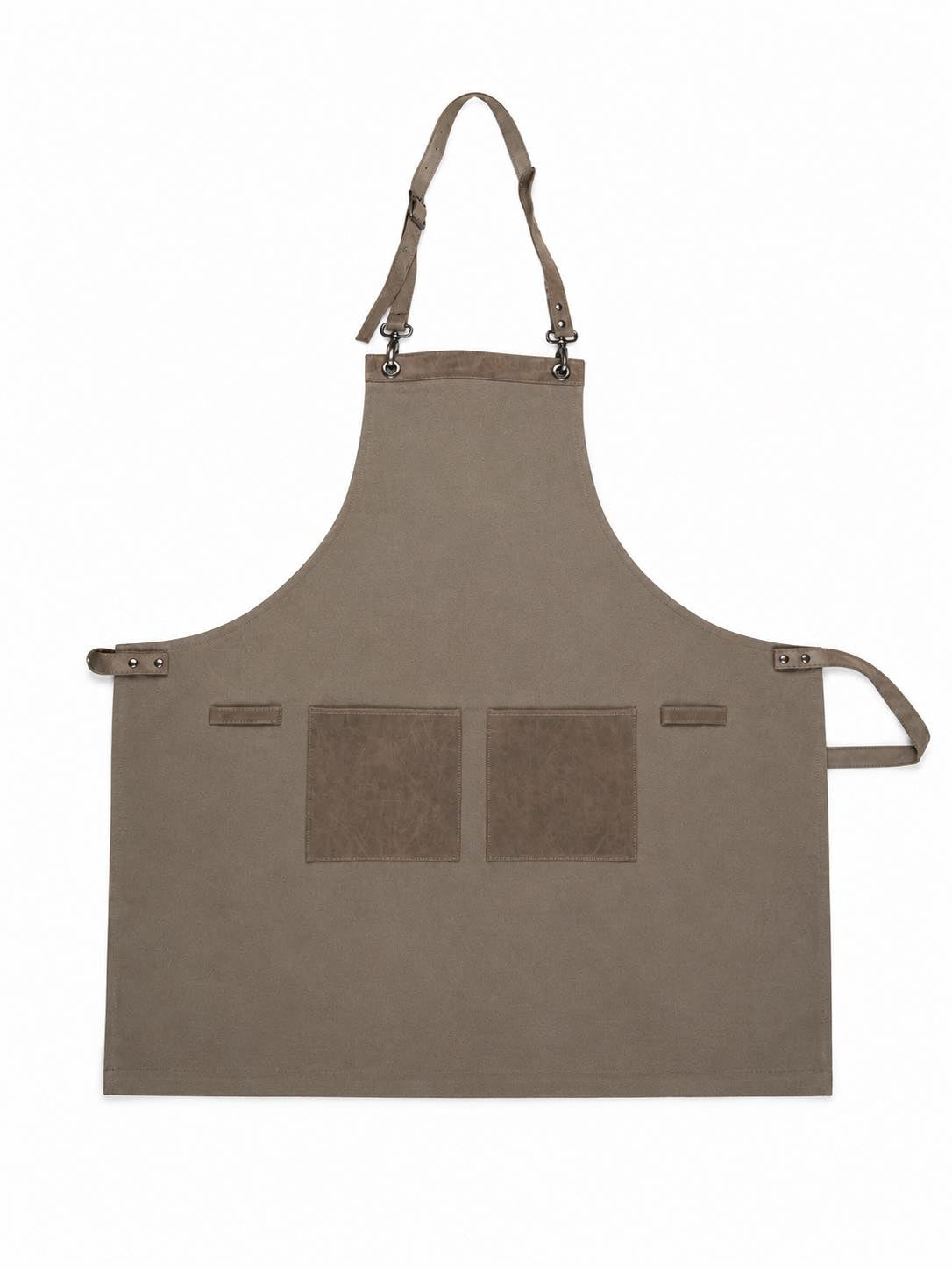 Tablier en toile avec 2 poches - Brun clair