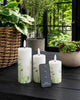 Bougies piliers d’extérieur Green Flower - Lot de 3