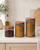 Bocaux de rangement avec couvercle en bois - Plusieurs tailles