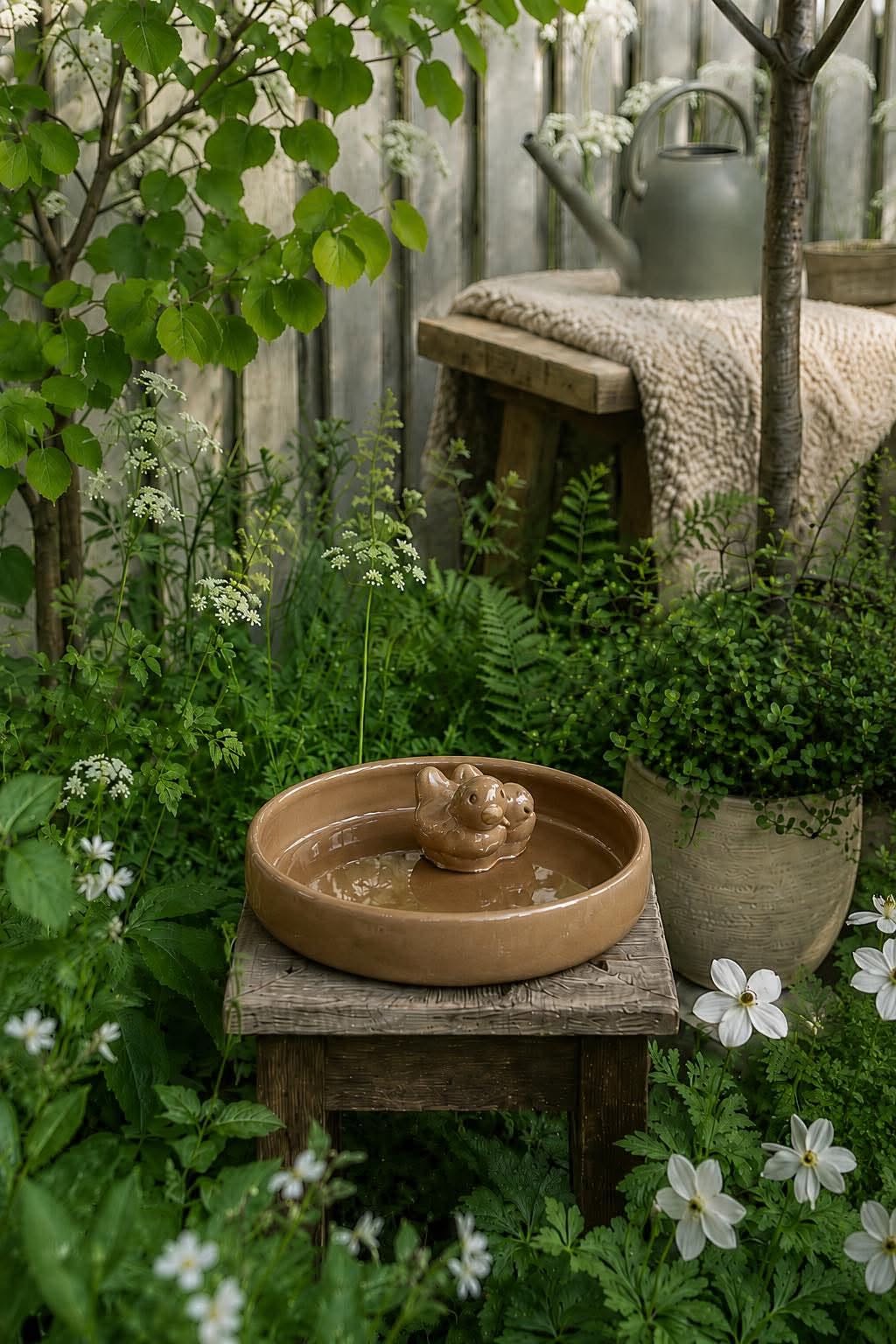 Bain d’oiseaux en céramique - Plusieurs couleurs