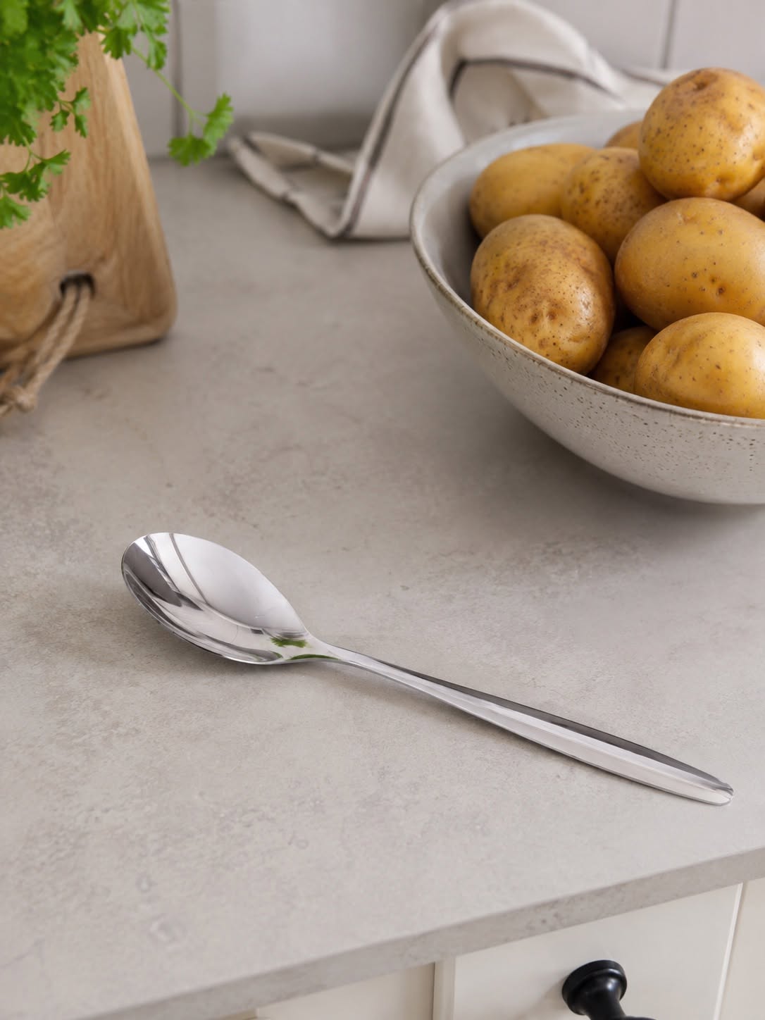Louche à pommes de terre en acier inoxydable