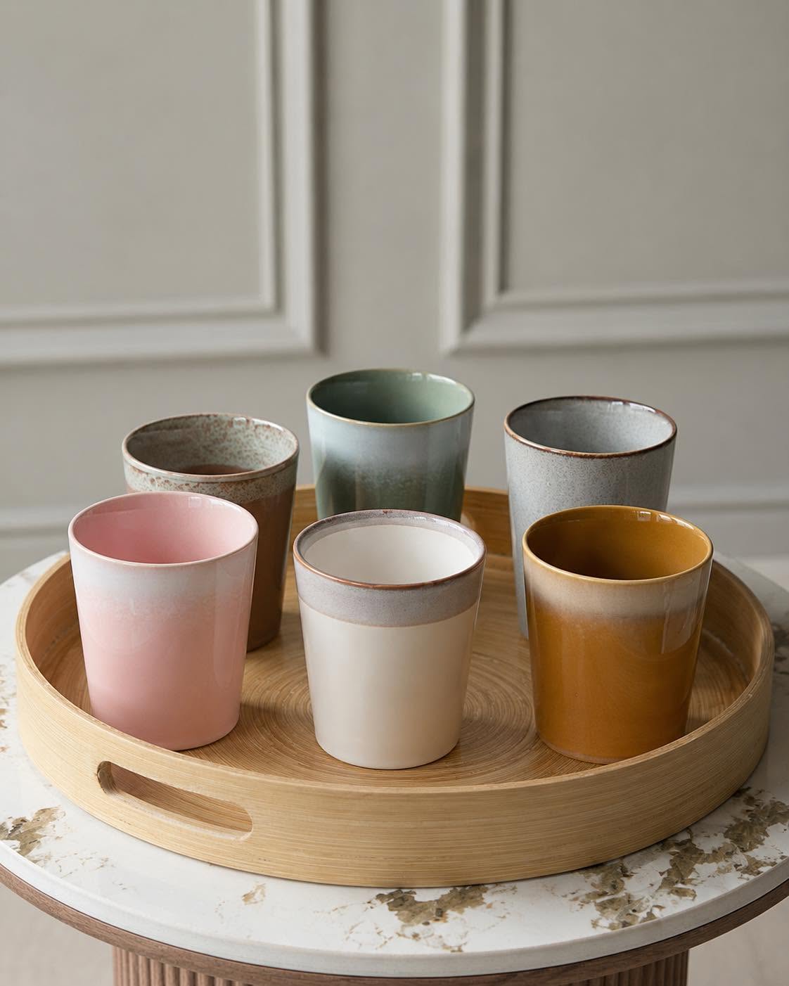 Tasses en grès - 6 pcs - Plusieurs tailles