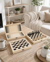 Coffret de jeux de société 3-en-1 en bois