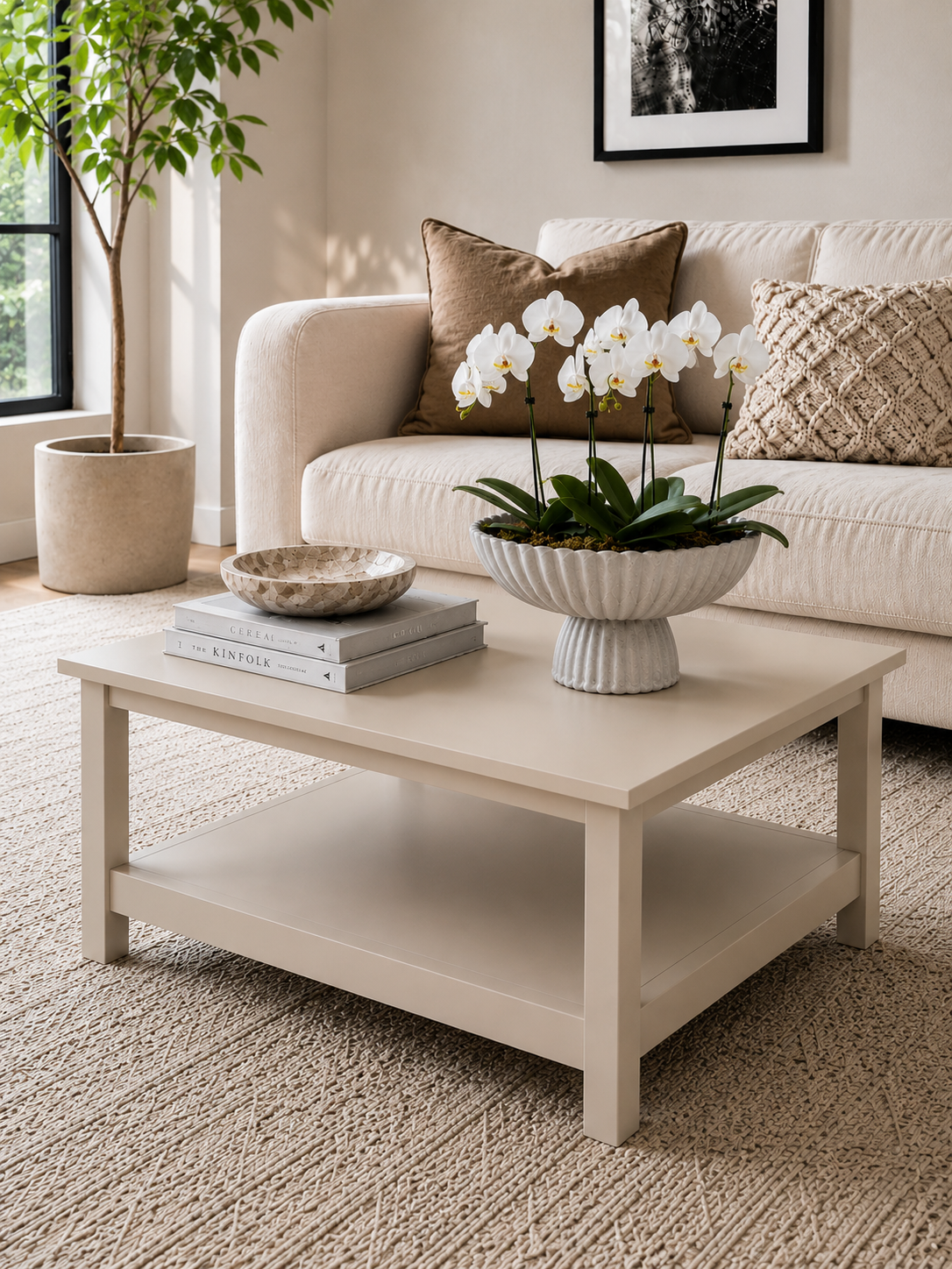 Table basse avec étagère - Cashmere