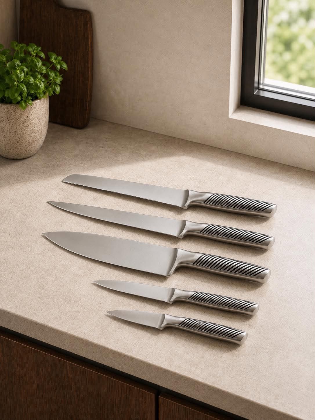 Set de couteaux - lot de 5 - acier inoxydable