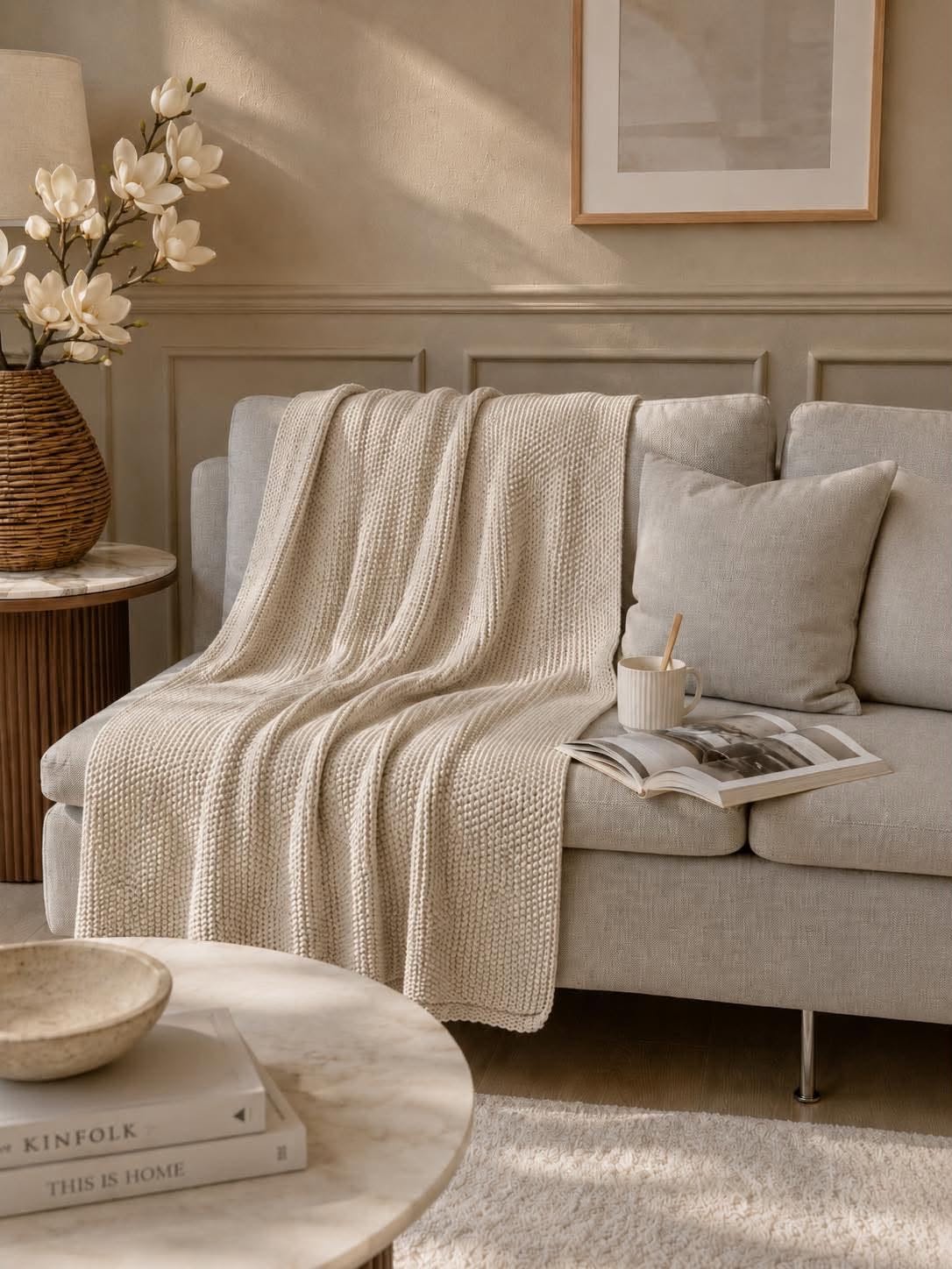 Plaid en coton au point de perles rain