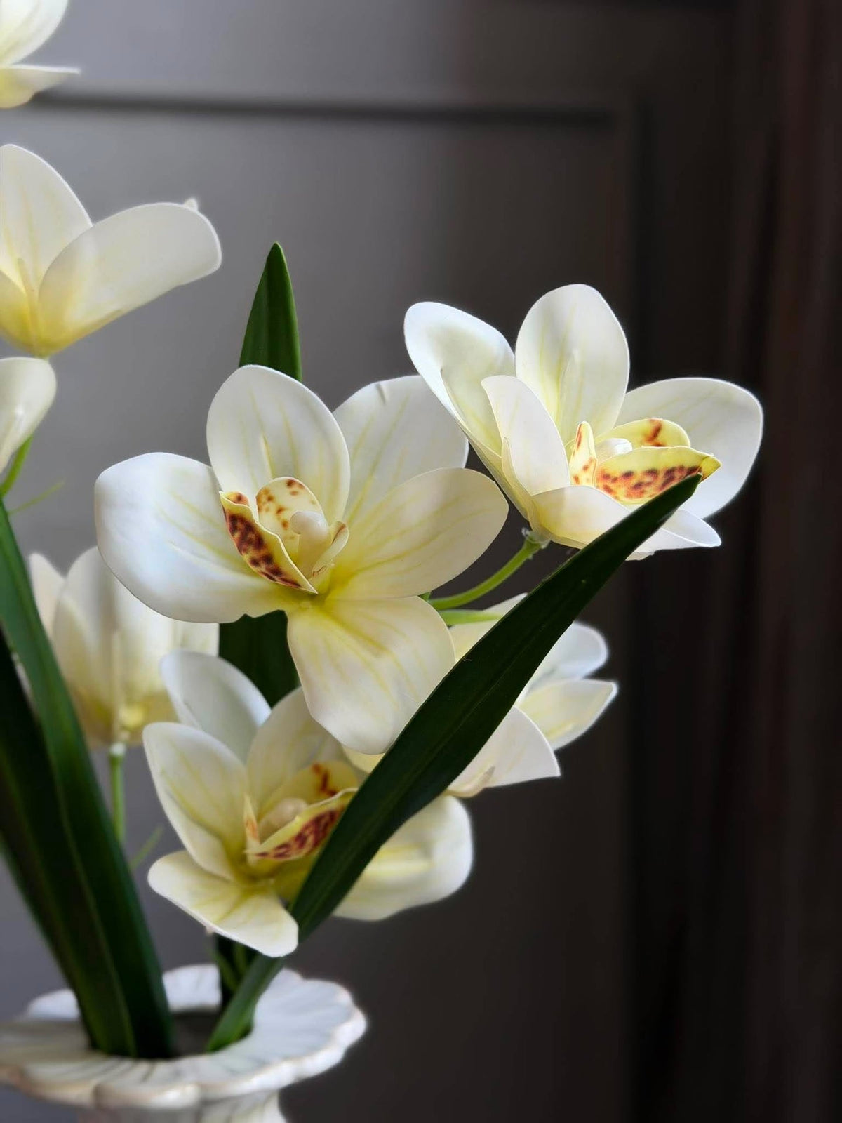Tige d’orchidée - 43 cm Blanc / jaune