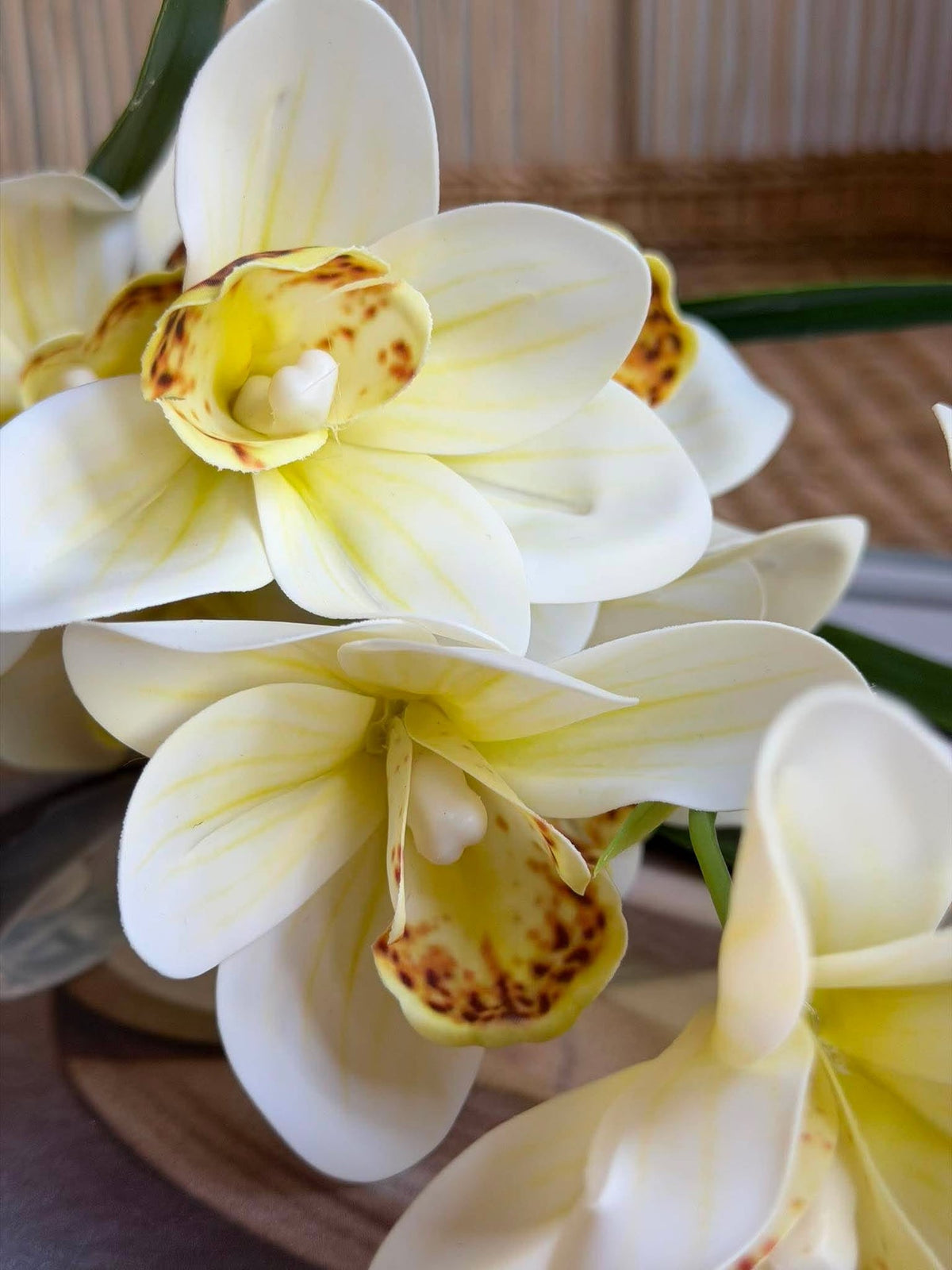Tige d’orchidée - 43 cm Blanc / jaune