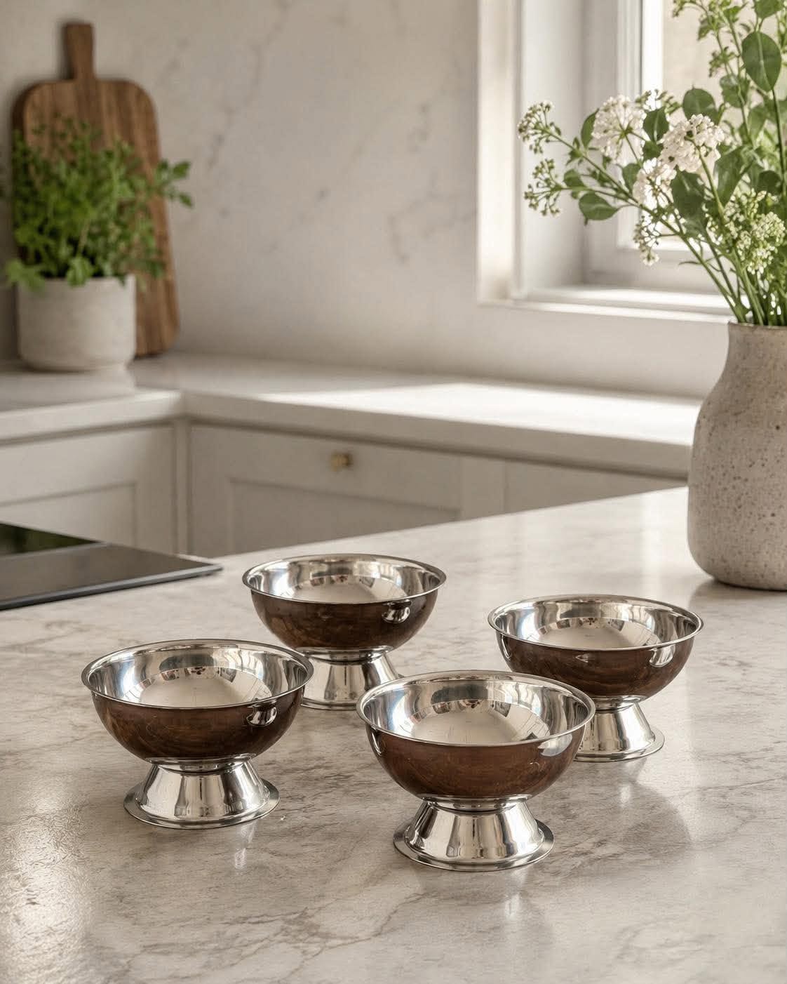 Coupes à dessert glacé 4 pcs – Acier inoxydable