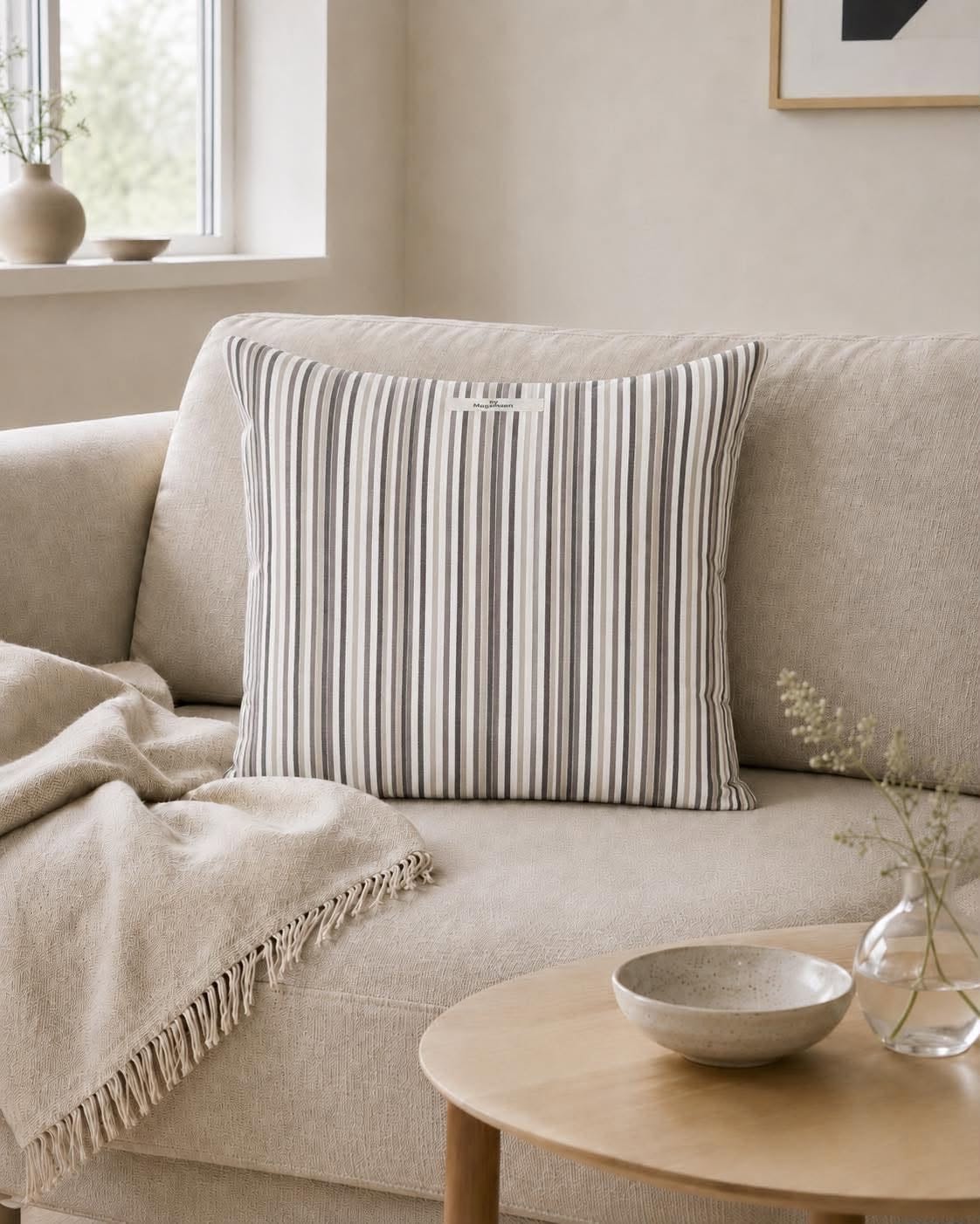 Housse de coussin by Mogensen - Petites Rayures 50x50