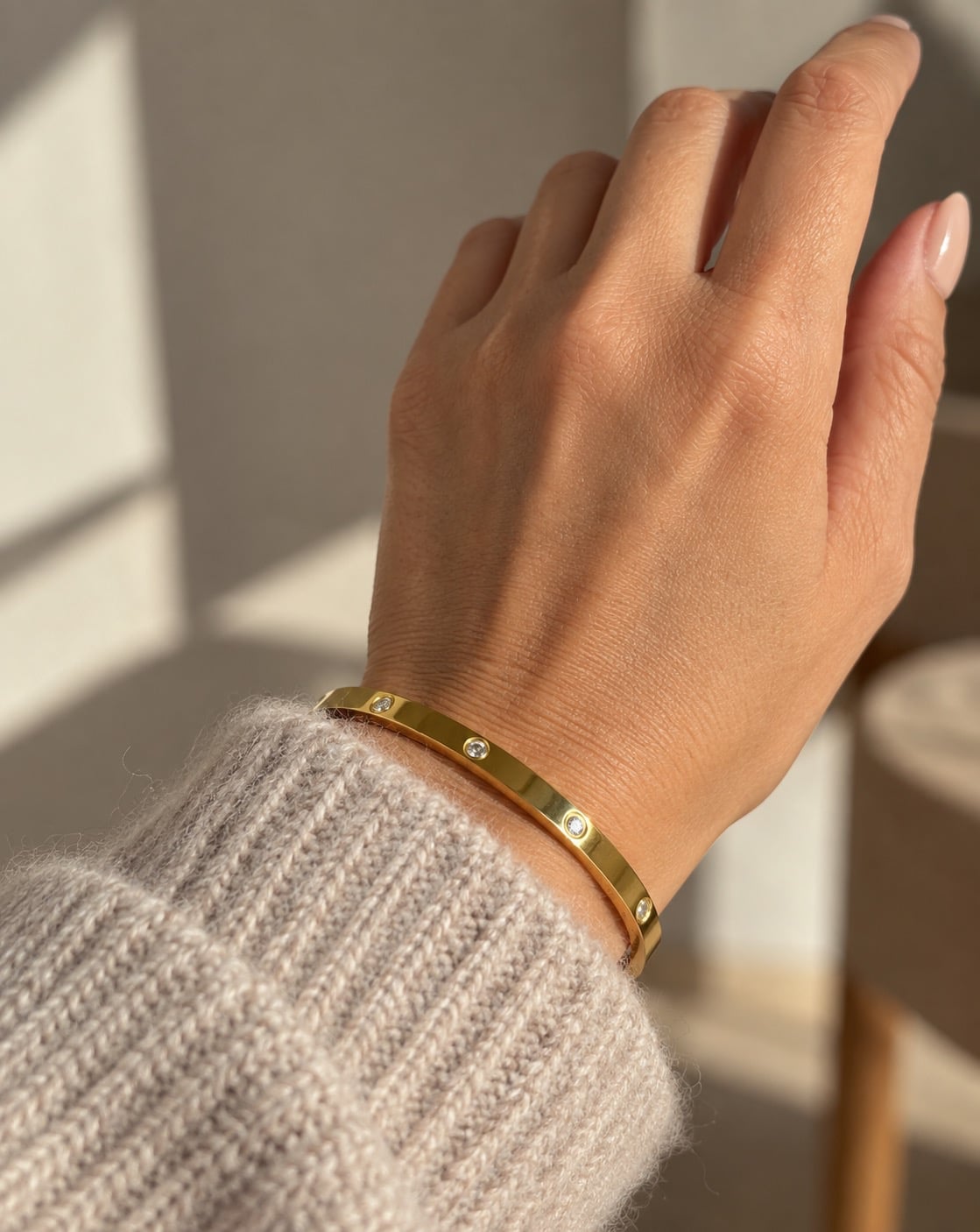 Bracelet rigide Mindy plaqué or 18K