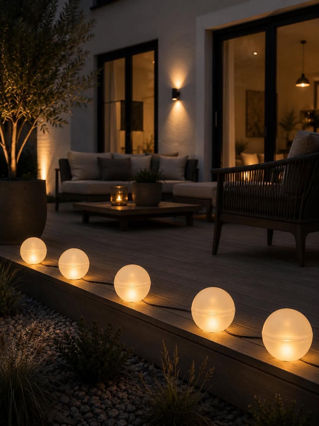 Lampes de jardin à énergie solaire - 5 boules