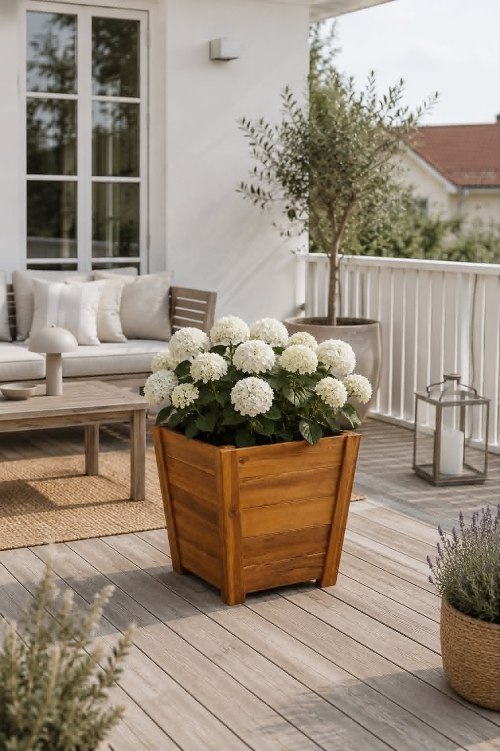 Jardinière en acacia