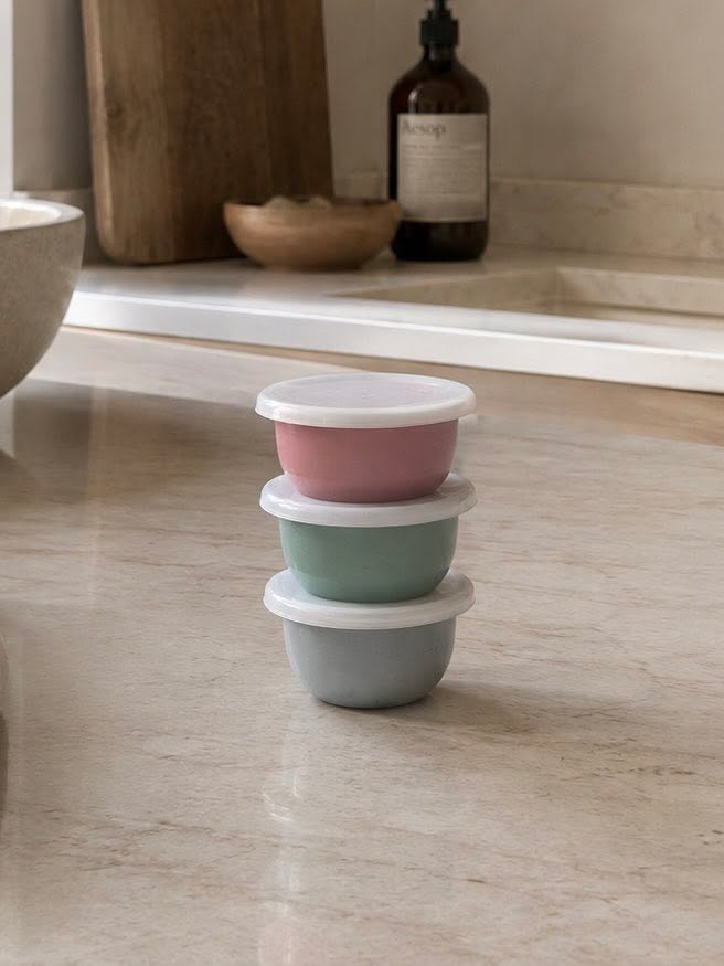 Bols avec couvercle PASTEL – Lot de 3 bols