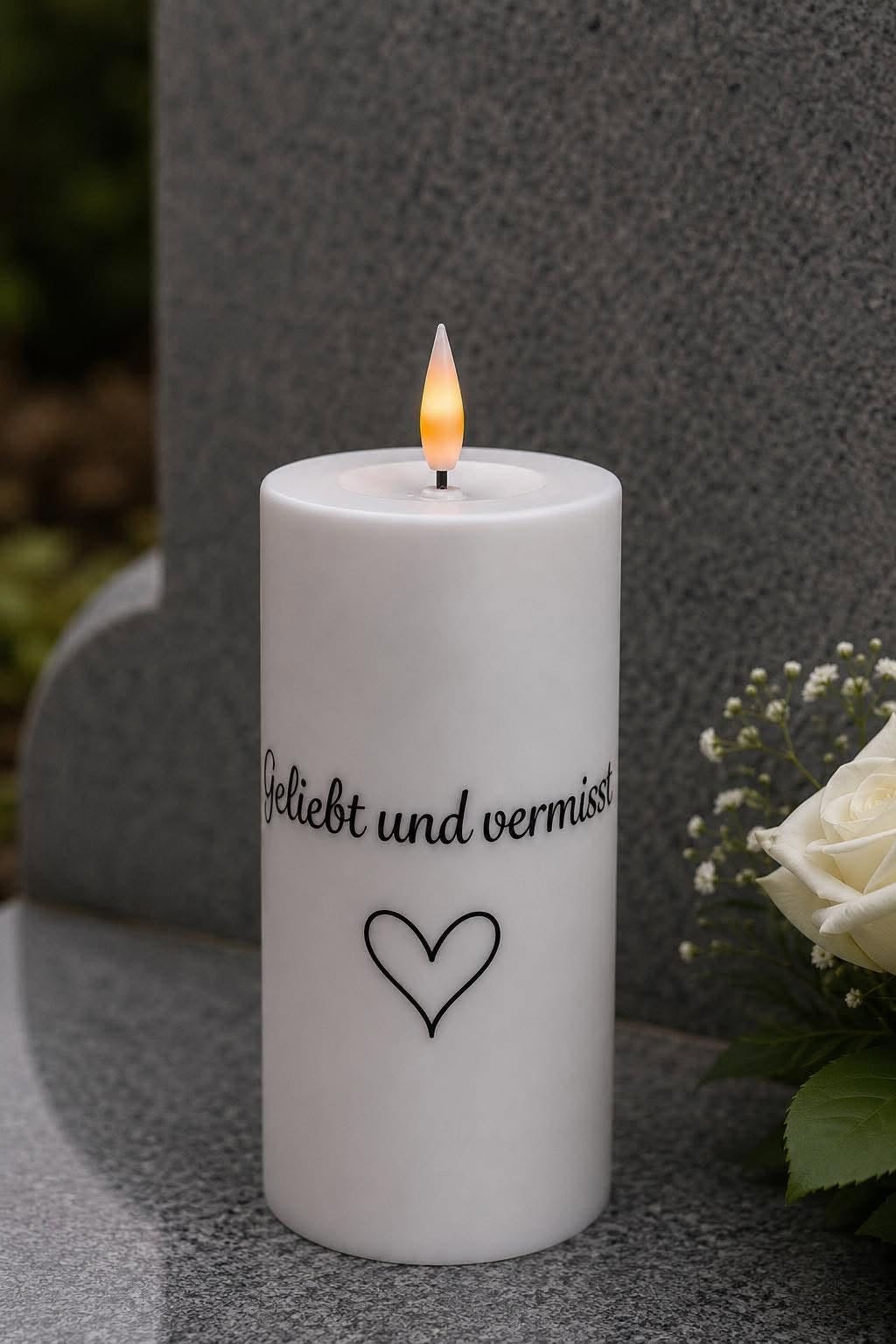 Veilleuse funéraire LED allemande - Geliebt