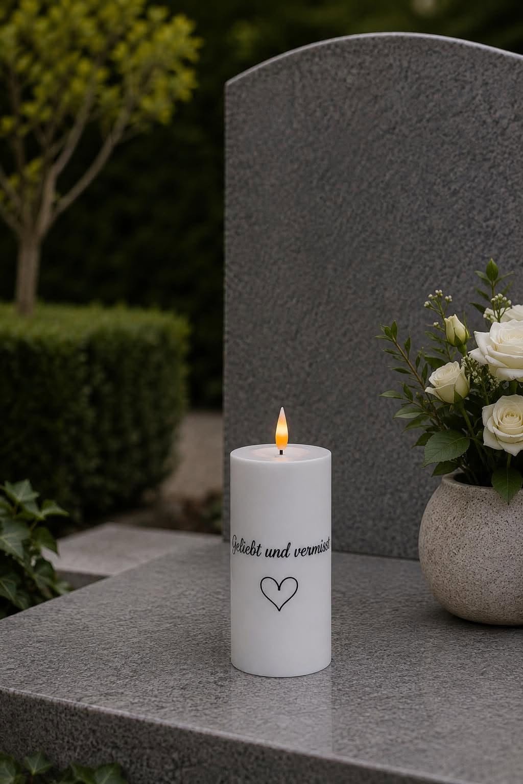 Veilleuse funéraire LED allemande - Geliebt