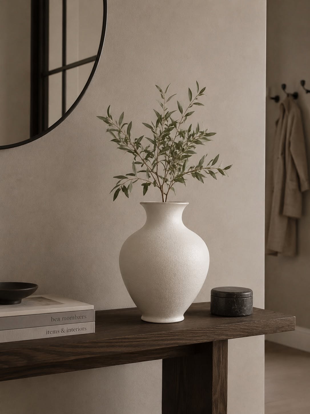 Vase en métal - blanc cassé 31 cm