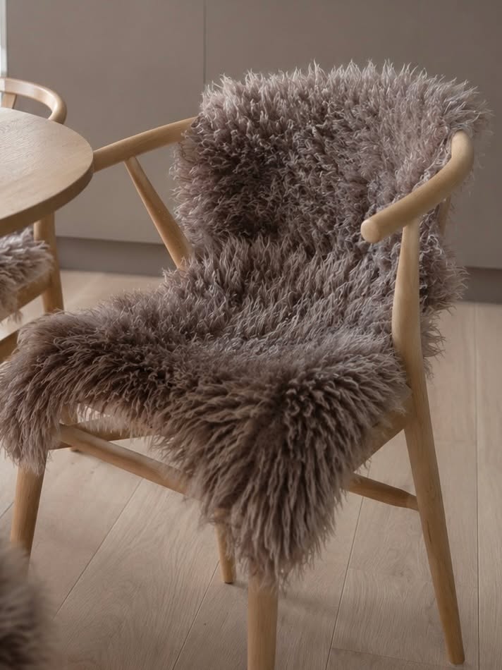 Peau de mouton imitation - Taupe