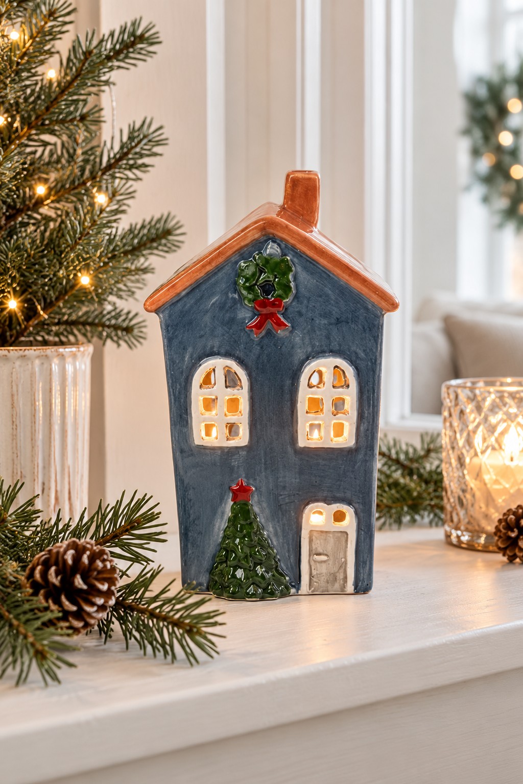 Maison lumineuse NOËL – maison lumineuse de Noël en céramique