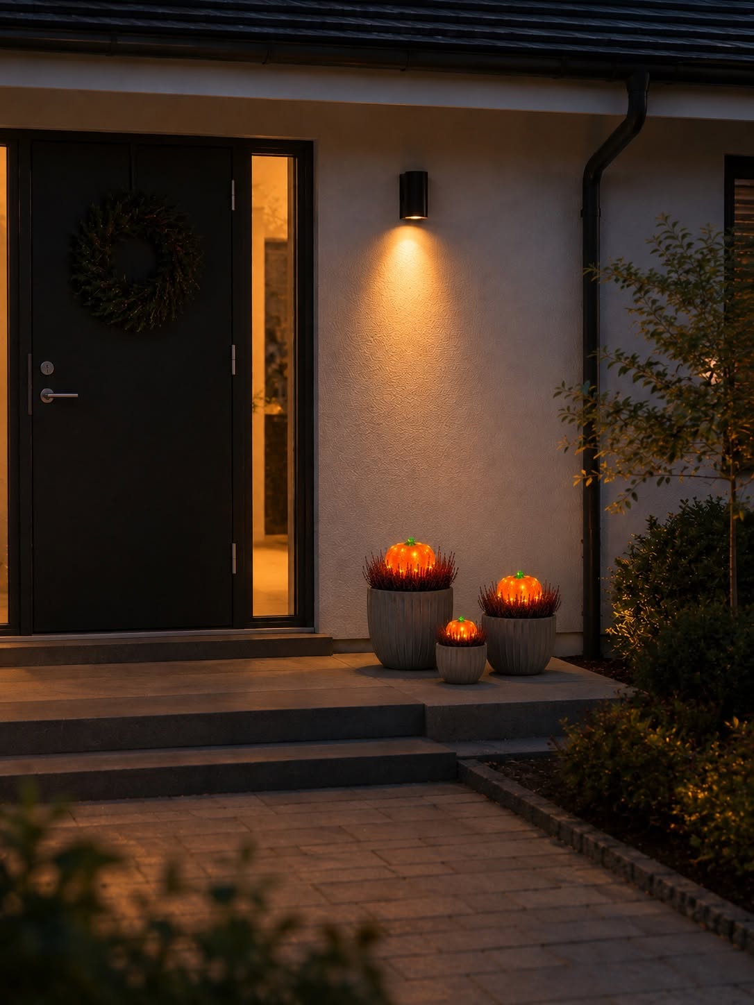 Citrouilles avec lumière LED - Lot de 3 pièces