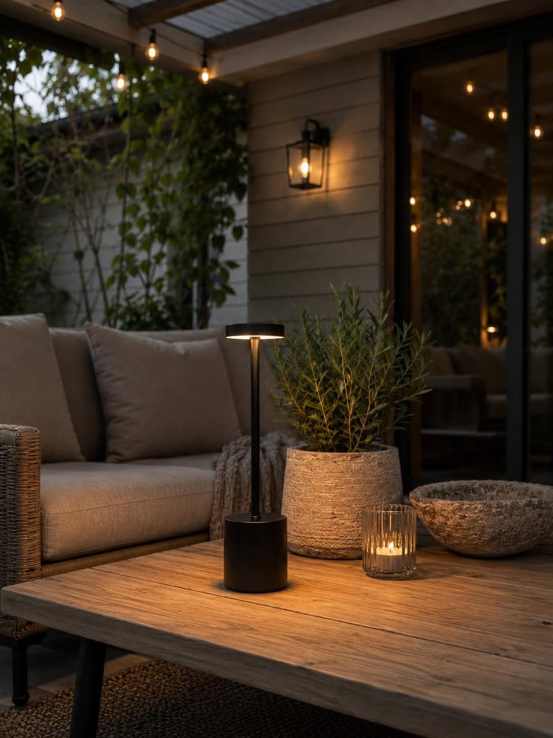 Lampe de table LED BLACK - rechargeable avec fonction tactile