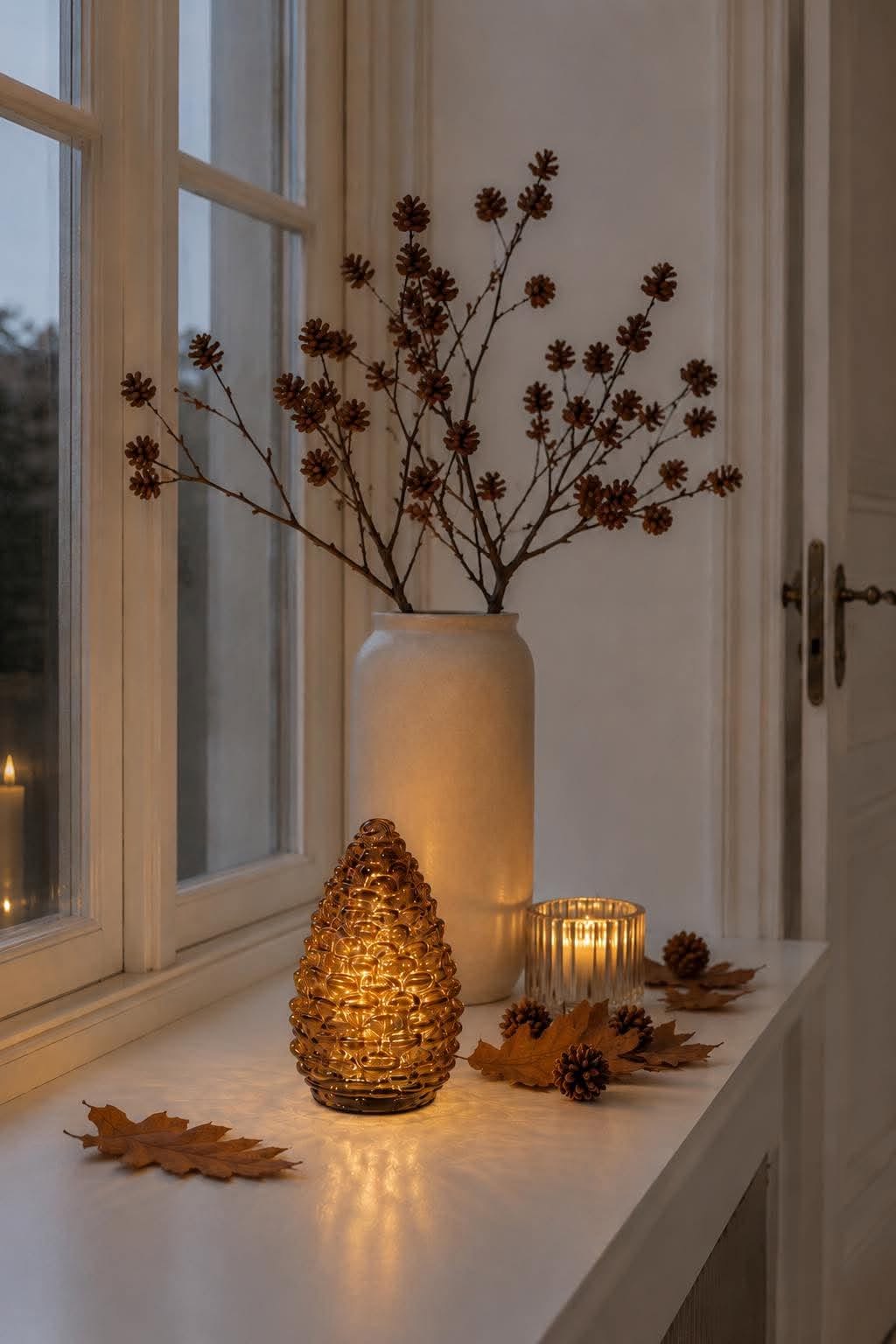 Pomme de pin avec lumière LED - plusieurs tailles