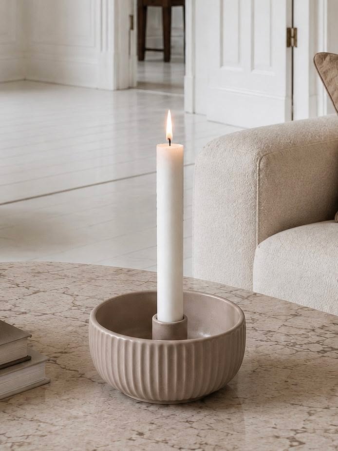 Bougeoir pour chandelles - Taupe