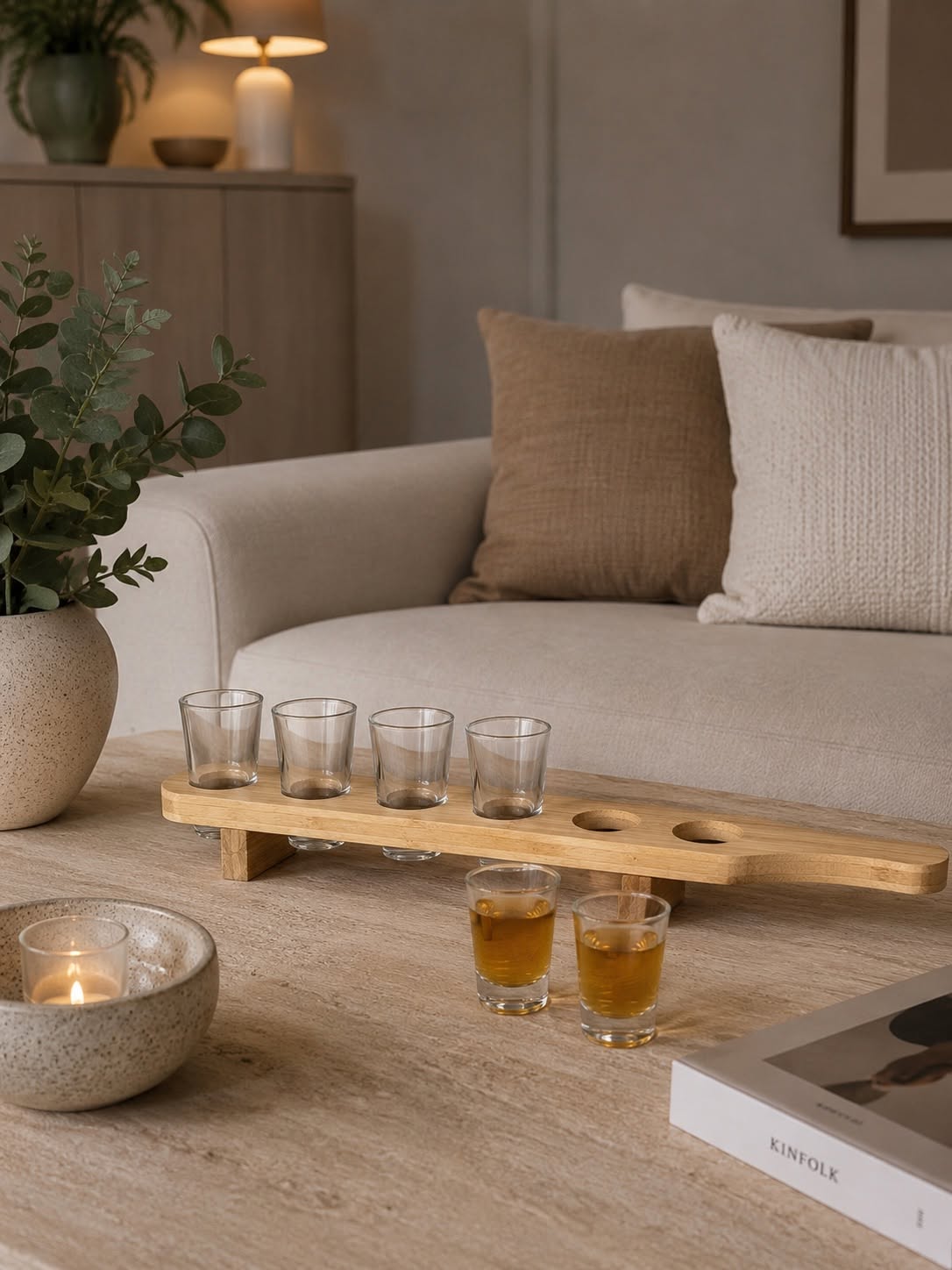 Verres à shot sur plateau