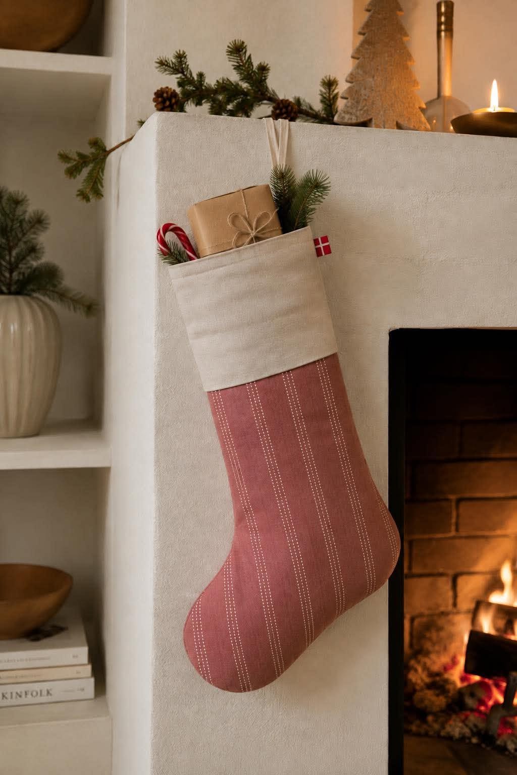 Chaussette de Noël rayée