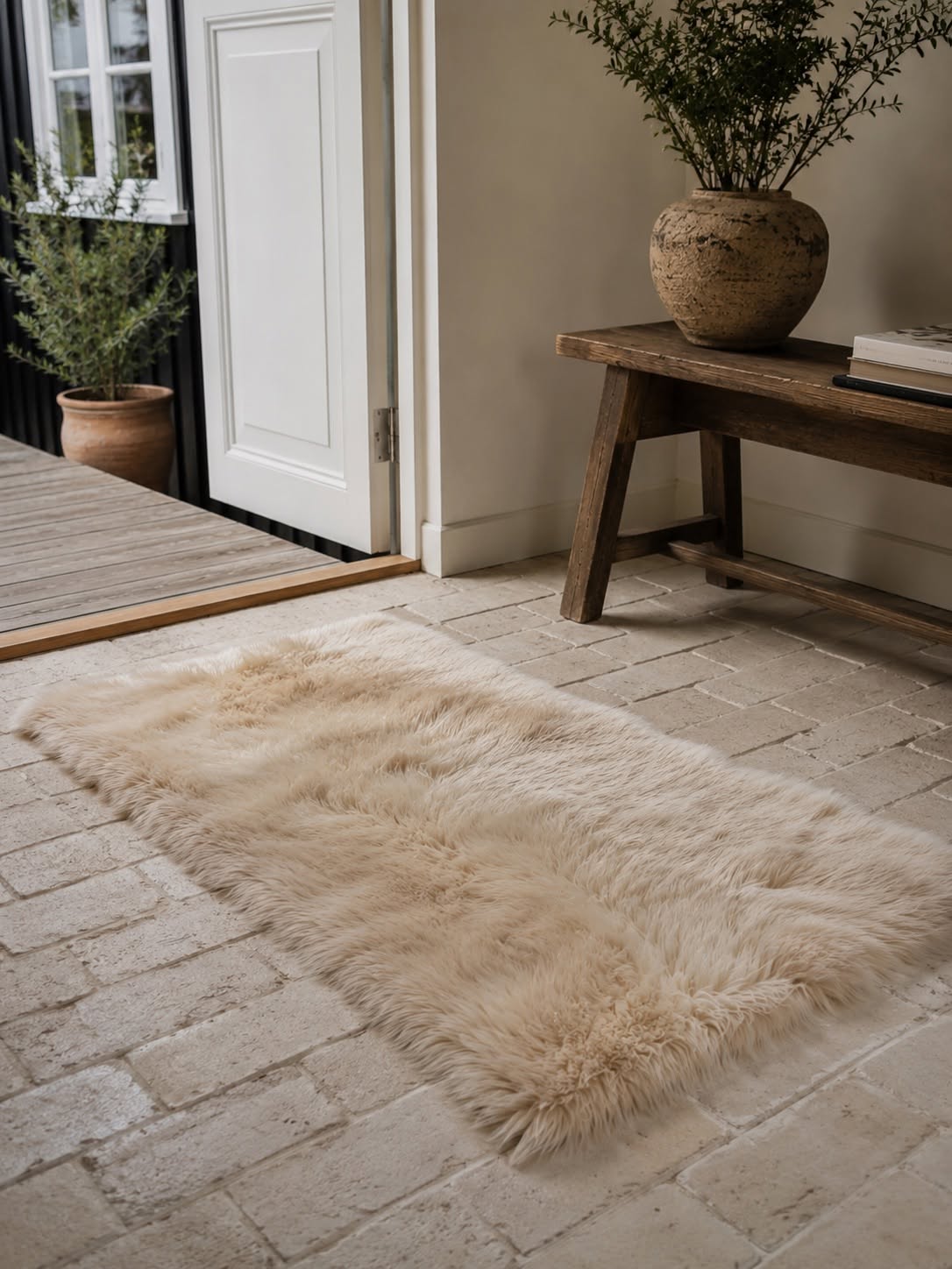 Tapis en peau de mouton 70x140 - Linen