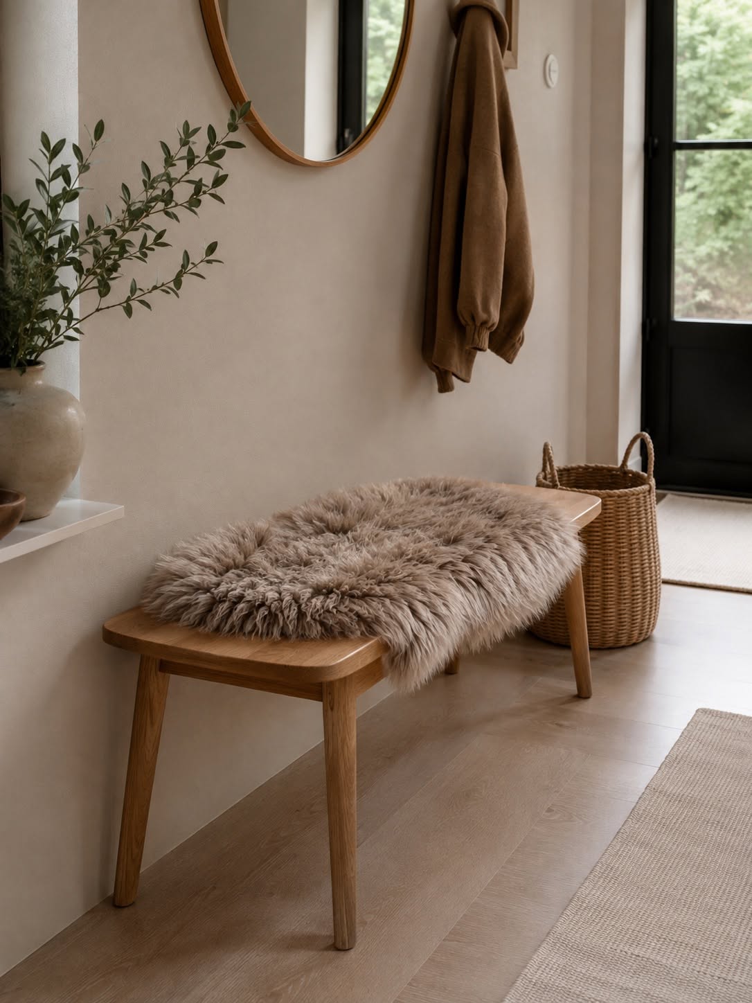 Cuir de mouton taupe - 85x55cm