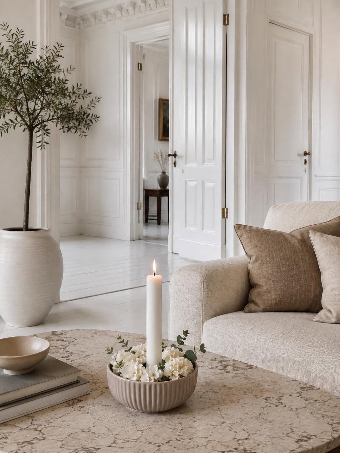 Bougeoir pour chandelles - Taupe