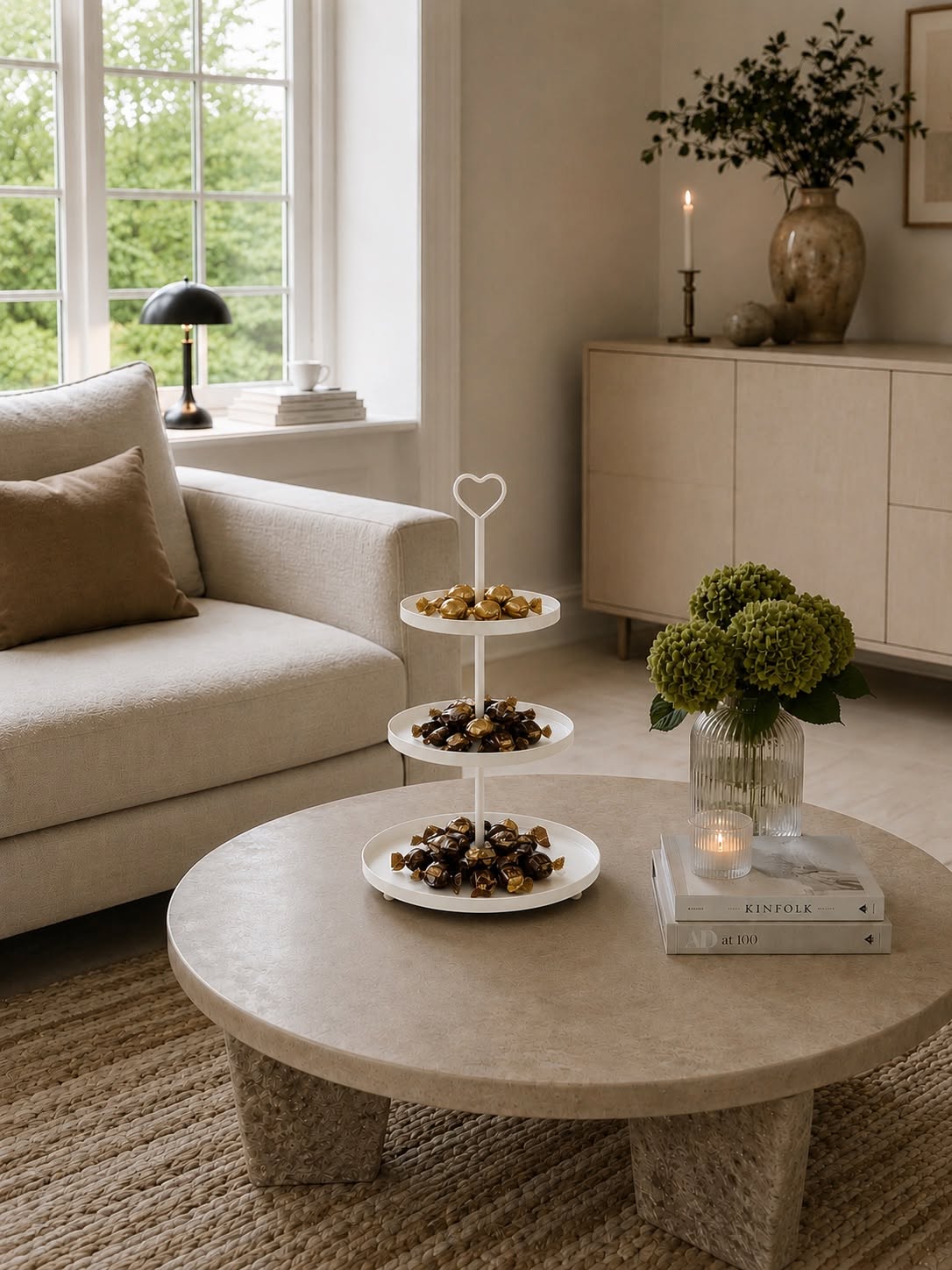 Coupe décorative en métal blanc