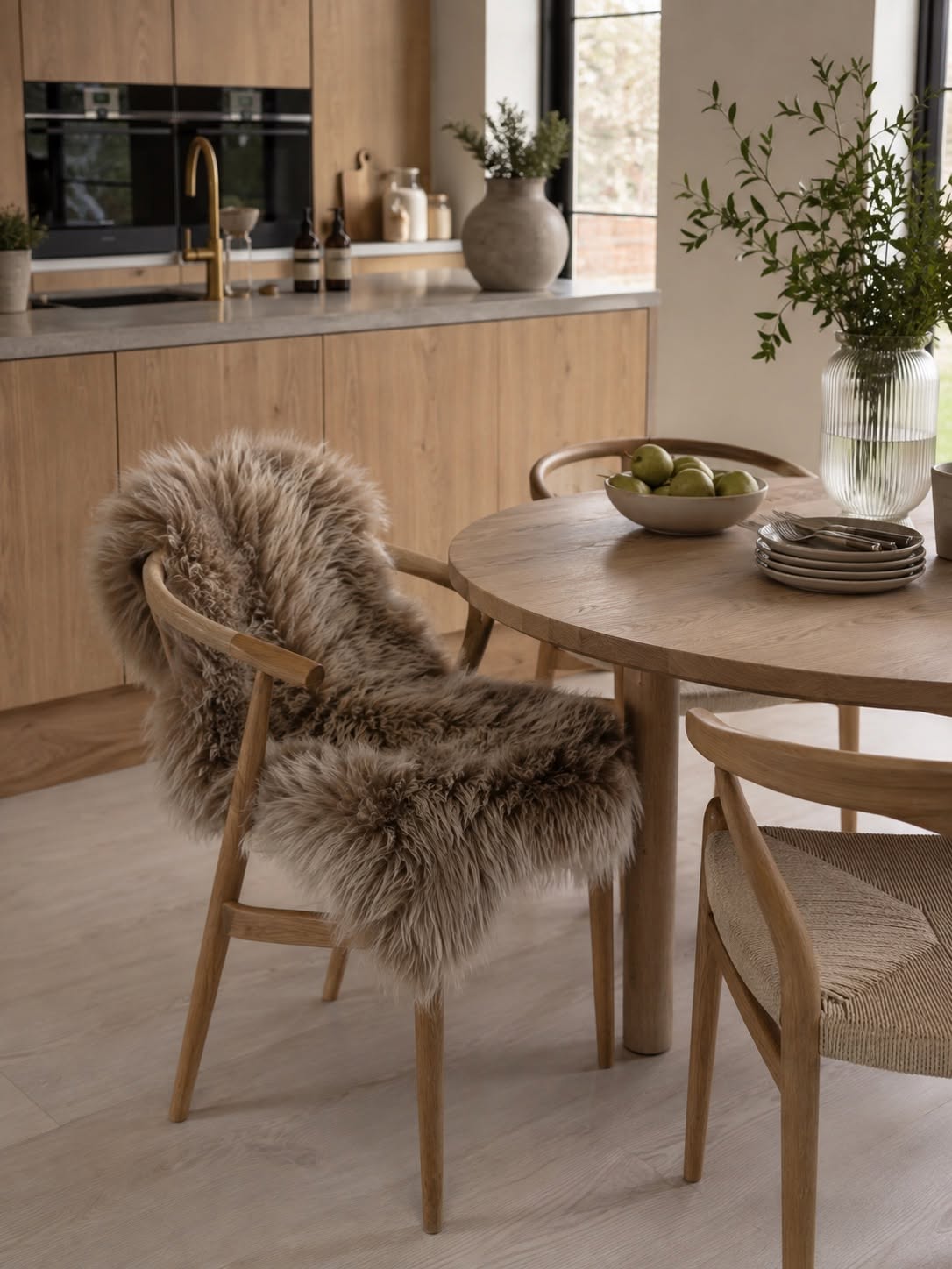 Cuir de mouton taupe - 85x55cm