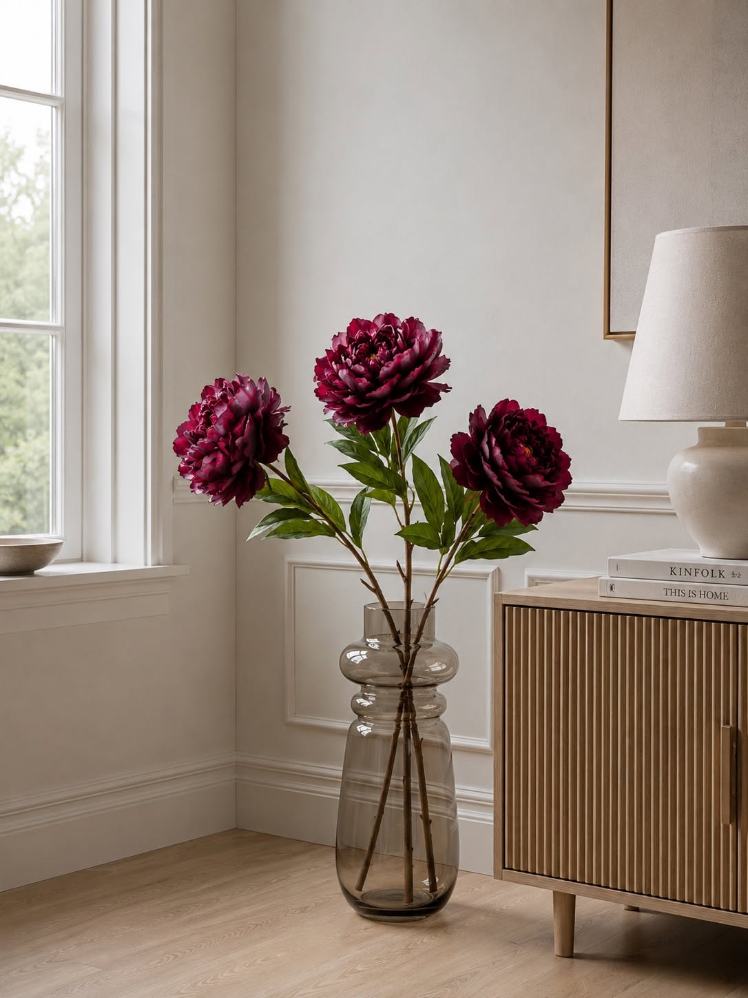 Tige de pivoine 72 cm - Bordeaux