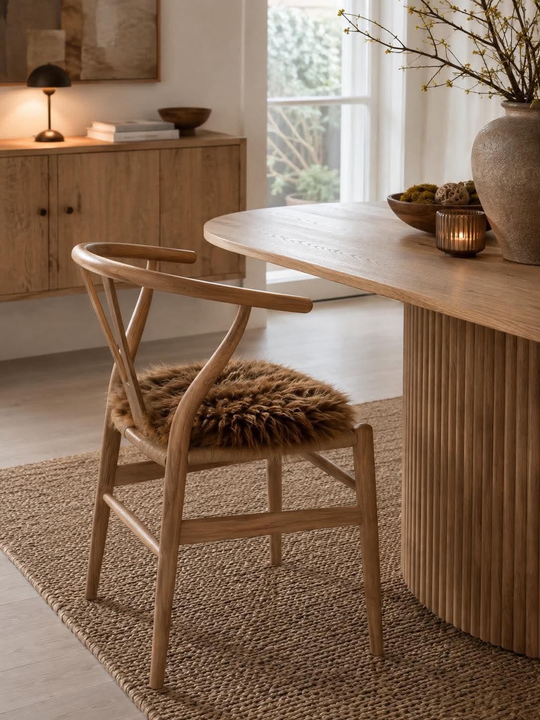 Peau de siège en peau de mouton - Ø 34 cm brown