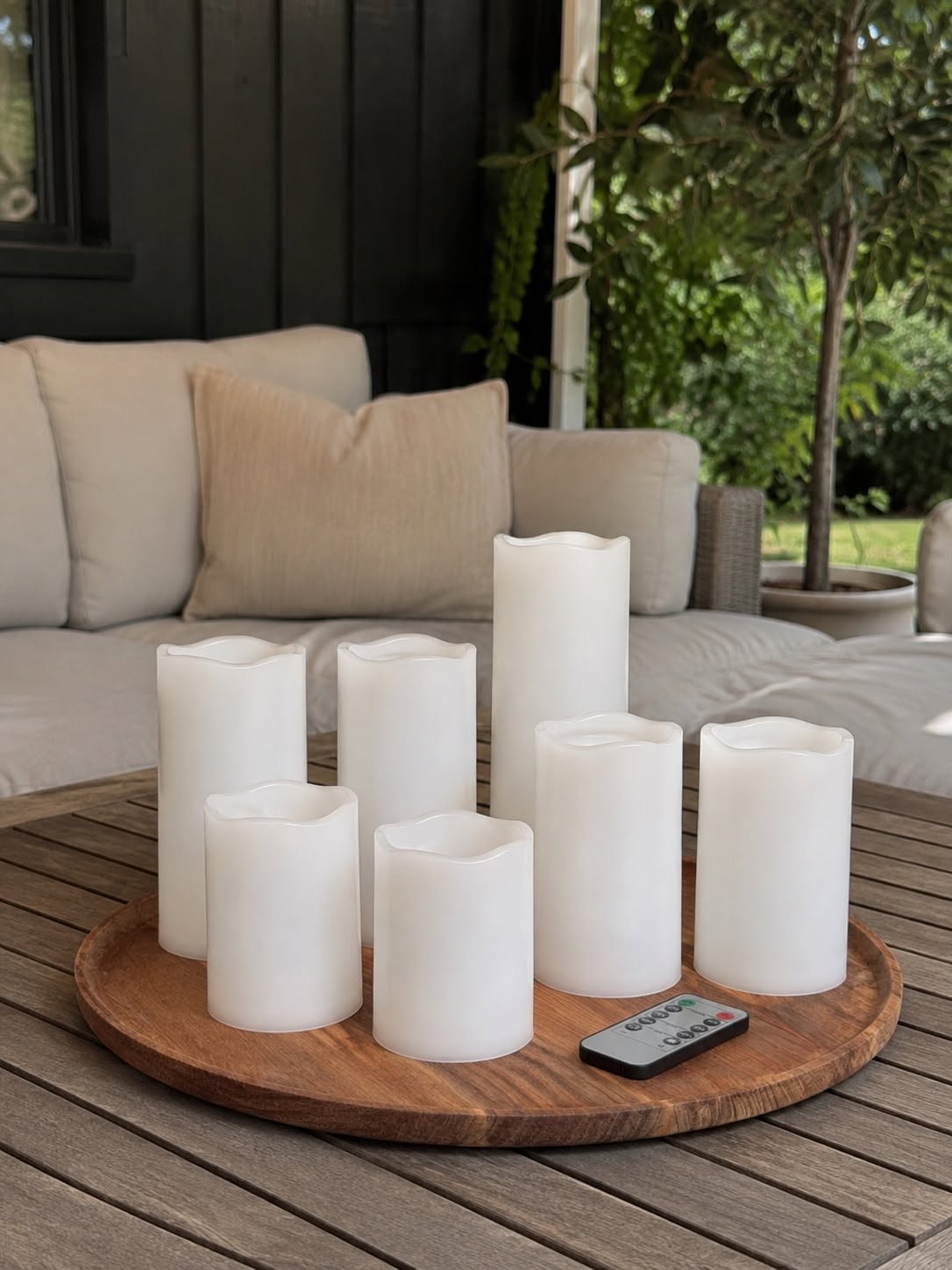 Lot XL de 7 bougies piliers lumineuses