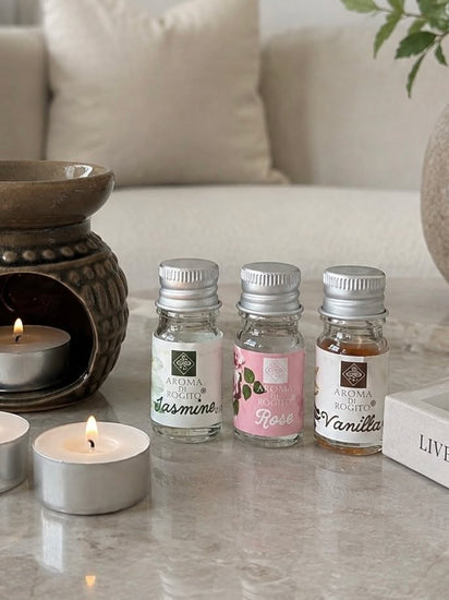Aroma pakke med duftflasker Jasmin, Roser og Vanilje