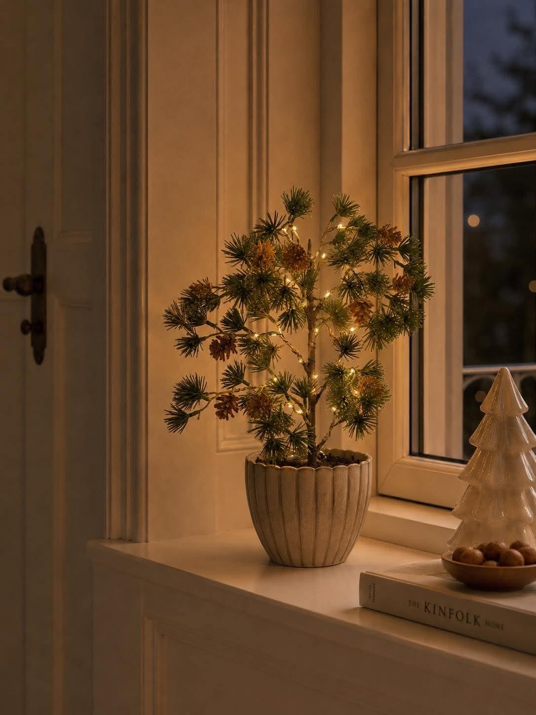 Sapin de cèdre avec guirlande lumineuse - Homologué pour l’extérieur
