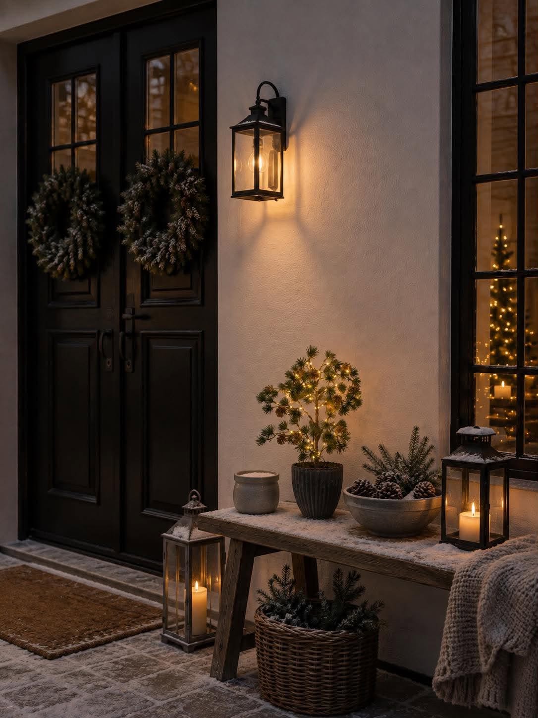 Sapin de cèdre avec guirlande lumineuse - Homologué pour l’extérieur