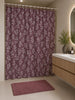 Ensemble de salle de bain : rideau de douche & tapis de bain / bordeaux