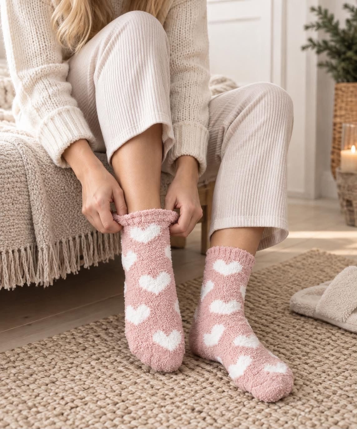 Chaussettes COZY - Cœur MIX
