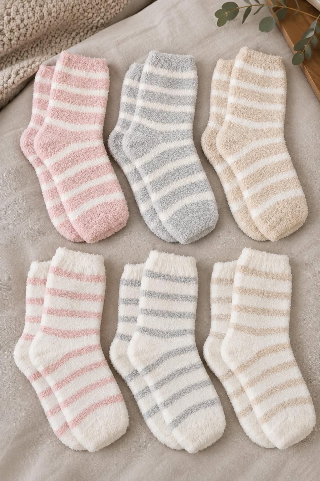 Chaussettes 2 paires COZY - Rayures MIX